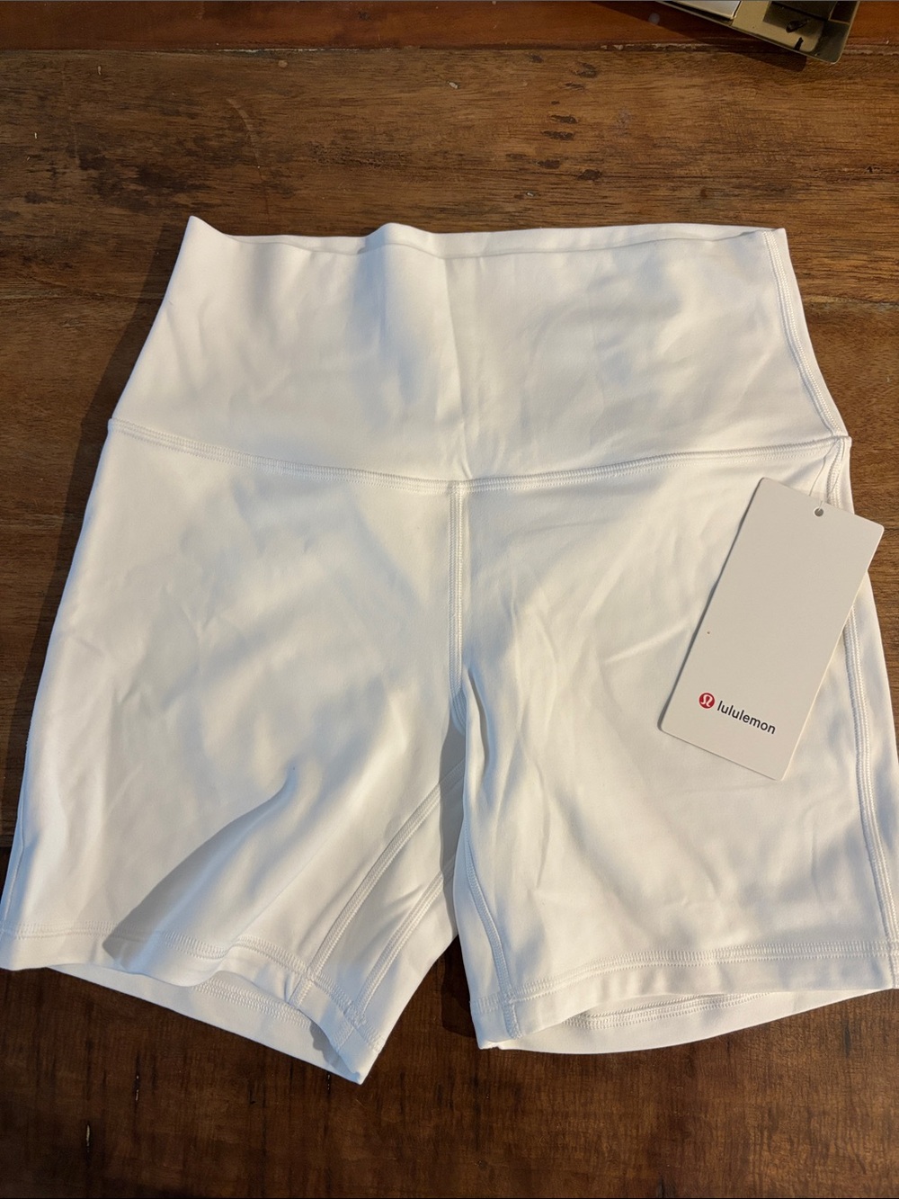lululemon athletica Align 6” White High-Rise Bike Shorts